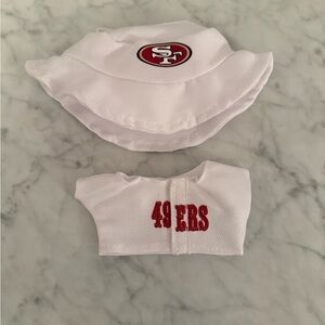 49ers Labubu White Bucket Hat and Top Set